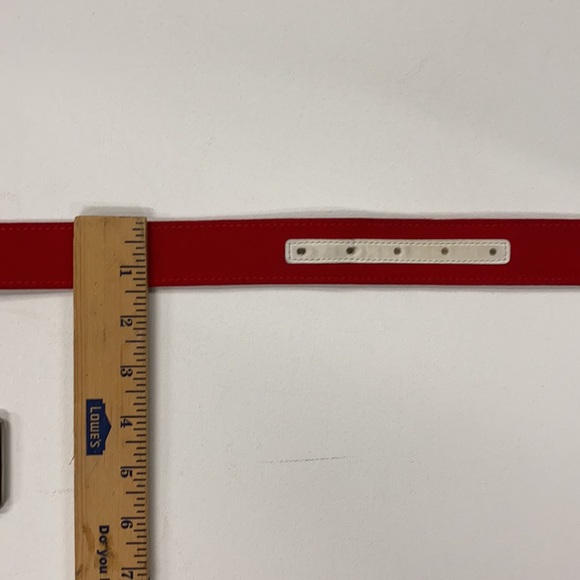 Lacoste Unisex Leather Red/White Belt Size 36 - Picture 5 of 6